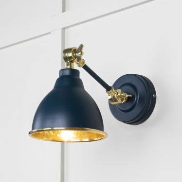 Click Here To Enlarge This Photo Of 49719SDU From the Anvil Hammered Brass Brindley Wall Light in Dusk