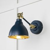 49719SDU From the Anvil Hammered Brass Brindley Wall Light in Dusk