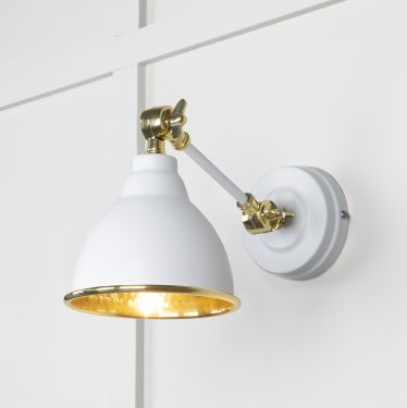 Click Here To Enlarge This Photo Of 49719SF From the Anvil Hammered Brass Brindley Wall Light in Flock