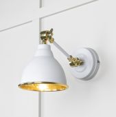 49719SF From the Anvil Hammered Brass Brindley Wall Light in Flock