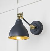 49719SSL From the Anvil Hammered Brass Brindley Wall Light in Slate