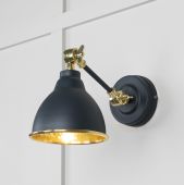 49719SSO From the Anvil Hammered Brass Brindley Wall Light in Soot
