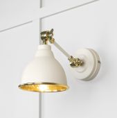 49719STE From the Anvil Hammered Brass Brindley Wall Light in Teasel