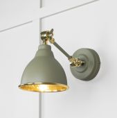 49719STU From the Anvil Hammered Brass Brindley Wall Light in Tump