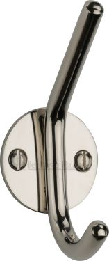 Click Here To Enlarge This Photo Of V1065-PNF Heritage Brass Hat & Coat Hook Polished Nickel Finish