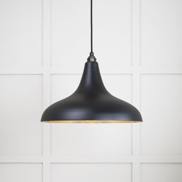 Click Here To Enlarge This Photo Of 49722SEB From the Anvil Smooth Brass Frankley Pendant in Elan Black