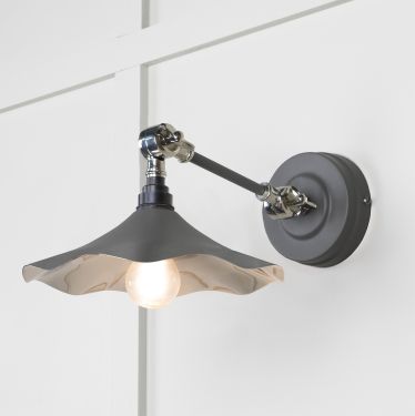 Click Here To Enlarge This Photo Of 49724SBL From the Anvil Smooth Nickel Flora Wall Light in Bluff