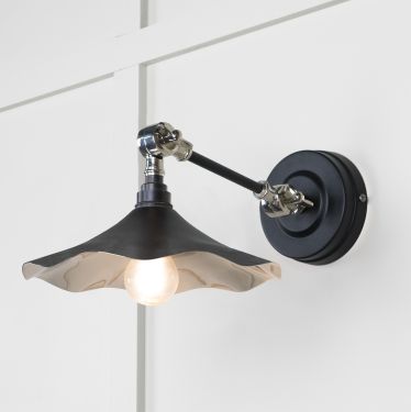 Click Here To Enlarge This Photo Of 49724SEB From the Anvil Smooth Nickel Flora Wall Light in Elan Black