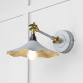 49725SBI From the Anvil Smooth Brass Flora Wall Light in Birch