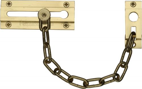Click Here To Enlarge This Photo Of V1070-PB Heritage Brass Door Chain Polished Brass Finish