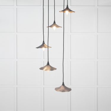 Click Here To Enlarge This Photo Of 49726SSL From the Anvil Smooth Copper Flora Cluster Pendant in Slate