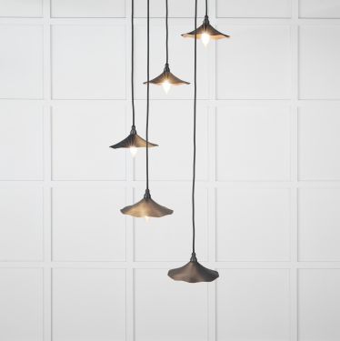 Click Here To Enlarge This Photo Of 49726SSO From the Anvil Smooth Copper Flora Cluster Pendant in Soot