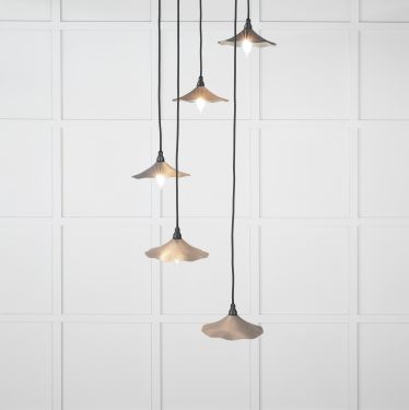 Click Here To Enlarge This Photo Of 49727SBL From the Anvil Smooth Nickel Flora Cluster Pendant in Bluff