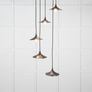 Click Here To Enlarge This Photo Of 49727SDU From the Anvil Smooth Nickel Flora Cluster Pendant in Dusk