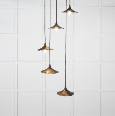 Click Here To Enlarge This Photo Of 49727SEB From the Anvil Smooth Nickel Flora Cluster Pendant in Elan Black
