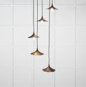49727SEB From the Anvil Smooth Nickel Flora Cluster Pendant in Elan Black