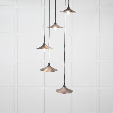 Click Here To Enlarge This Photo Of 49727SSL From the Anvil Smooth Nickel Flora Cluster Pendant in Slate