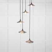 49727SSL From the Anvil Smooth Nickel Flora Cluster Pendant in Slate