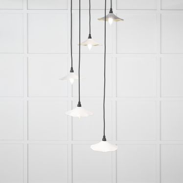 Click Here To Enlarge This Photo Of 49728SF From the Anvil Smooth Brass Flora Cluster Pendant in Flock
