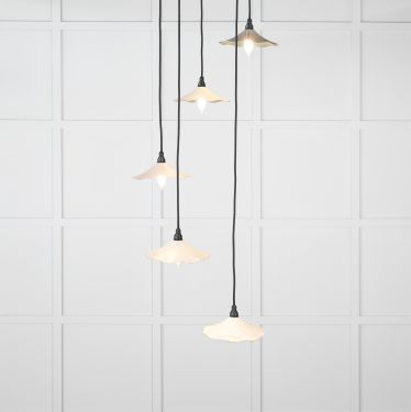 Click Here To Enlarge This Photo Of 49728STE From the Anvil Smooth Brass Flora Cluster Pendant in Teasel