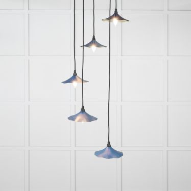 Click Here To Enlarge This Photo Of 49728SU From the Anvil Smooth Brass Flora Cluster Pendant in Upstream