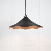 49729SEB From the Anvil Smooth Copper Flora Pendant in Elan Black