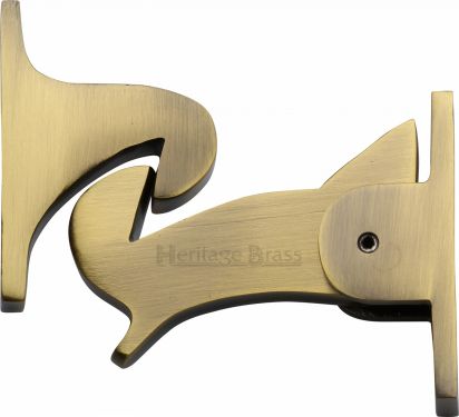 Click Here To Enlarge This Photo Of V1074-AT Heritage Brass Door Holder Gravity Design Antique Brass Finish