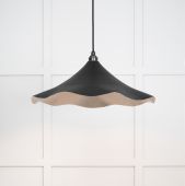 49730SEB From the Anvil Smooth Nickel Flora Pendant in Elan Black