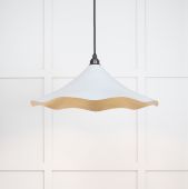 49731SBI From the Anvil Smooth Brass Flora Pendant in Birch
