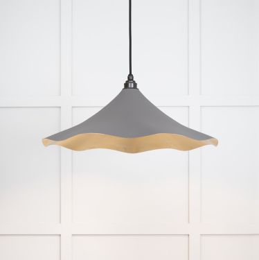 Click Here To Enlarge This Photo Of 49731SBL From the Anvil Smooth Brass Flora Pendant in Bluff
