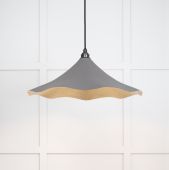 49731SBL From the Anvil Smooth Brass Flora Pendant in Bluff
