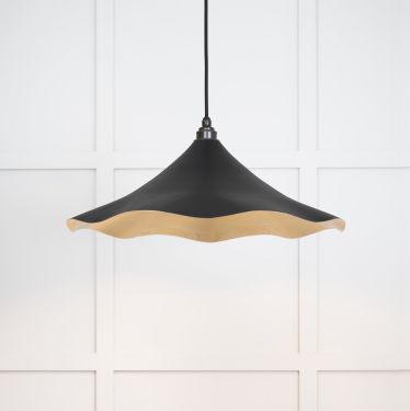 Click Here To Enlarge This Photo Of 49731SEB From the Anvil Smooth Brass Flora Pendant in Elan Black