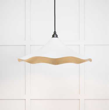 Click Here To Enlarge This Photo Of 49731SF From the Anvil Smooth Brass Flora Pendant in Flock
