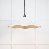 49731SF From the Anvil Smooth Brass Flora Pendant in Flock