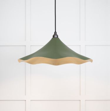 Click Here To Enlarge This Photo Of 49731SH From the Anvil Smooth Brass Flora Pendant in Heath