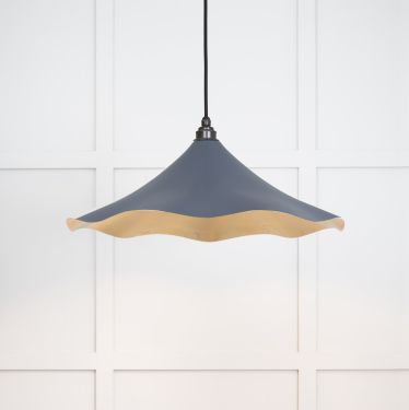 Click Here To Enlarge This Photo Of 49731SSL From the Anvil Smooth Brass Flora Pendant in Slate