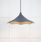 49731SSL From the Anvil Smooth Brass Flora Pendant in Slate