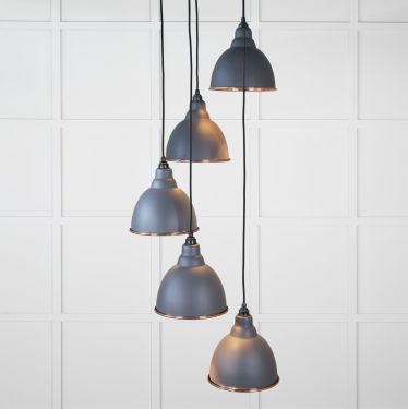Click Here To Enlarge This Photo Of 49736SSL From the Anvil Smooth Copper Brindley Cluster Pendant in Slate