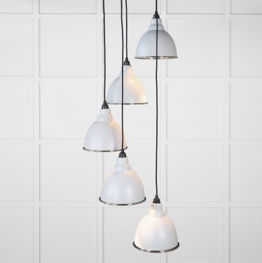 Click Here To Enlarge This Photo Of 49740SBI From the Anvil Hammered Nickel Brindley Cluster Pendant in Birch