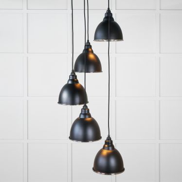 Click Here To Enlarge This Photo Of 49740SEB From the Anvil Hammered Nickel Brindley Cluster Pendant in Elan Black