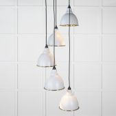 49741SBI From the Anvil Hammered Brass Brindley Cluster Pendant in Birch