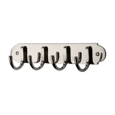 Click Here To Enlarge This Photo Of V1079-PNF Heritage Brass Coat Hooks on Plate Polished Nickel Finish