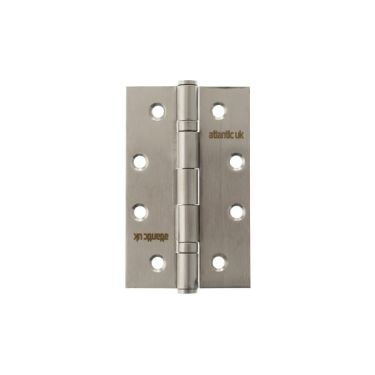 Click Here To Enlarge This Photo Of Atlantic - AH42525SSS Slim Knuckle Ball Bearing Hinges 4″ x 2.5″ x 2.5mm – Satin Stainless Steel
