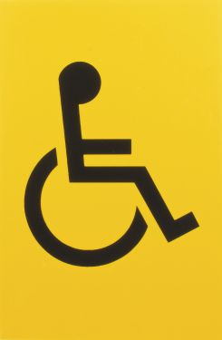 Click Here To Enlarge This Photo Of AR607D Hoppe Arrone 100mm x 150mm Disabled Sign - (Nylon) Yellow - 8508001