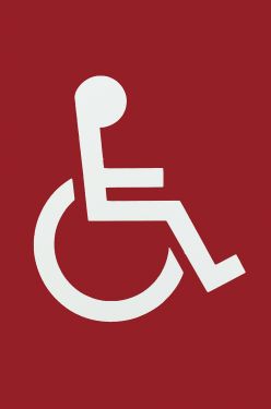 Click Here To Enlarge This Photo Of AR607D Hoppe Arrone 100mm x 150mm Disabled Sign - (Nylon) Red - 8507980