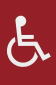AR607D Hoppe Arrone 100mm x 150mm Disabled Sign - (Nylon) Red - 8507980