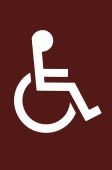 AR607D Hoppe Arrone 100mm x 150mm Disabled Sign - (Nylon) Claret - 8507931