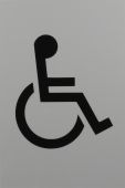 AR607D Hoppe Arrone 100mm x 150mm Disabled Sign - (Nylon) Dove Grey - 8507945