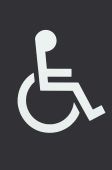AR607D Hoppe Arrone 100mm x 150mm Disabled Sign - (Nylon) Black - 8507959