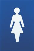AR607F Hoppe Arrone 100mm x 150mm Female Sign - (Nylon) Cobalt Blue - 8508015